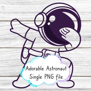 niedliche Weltraum Thema Cricut PNG geschnitten Datei | Transparentes Bild | Sofortiger digitaler Download | Weltraum Baby Astronaut Einzel Astronaut PNG