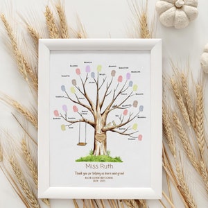 Teacher Gift from Class, Fingerprint Gift, Class Art Piece, Appreciation Gift from Class, End of Year Gift from Students