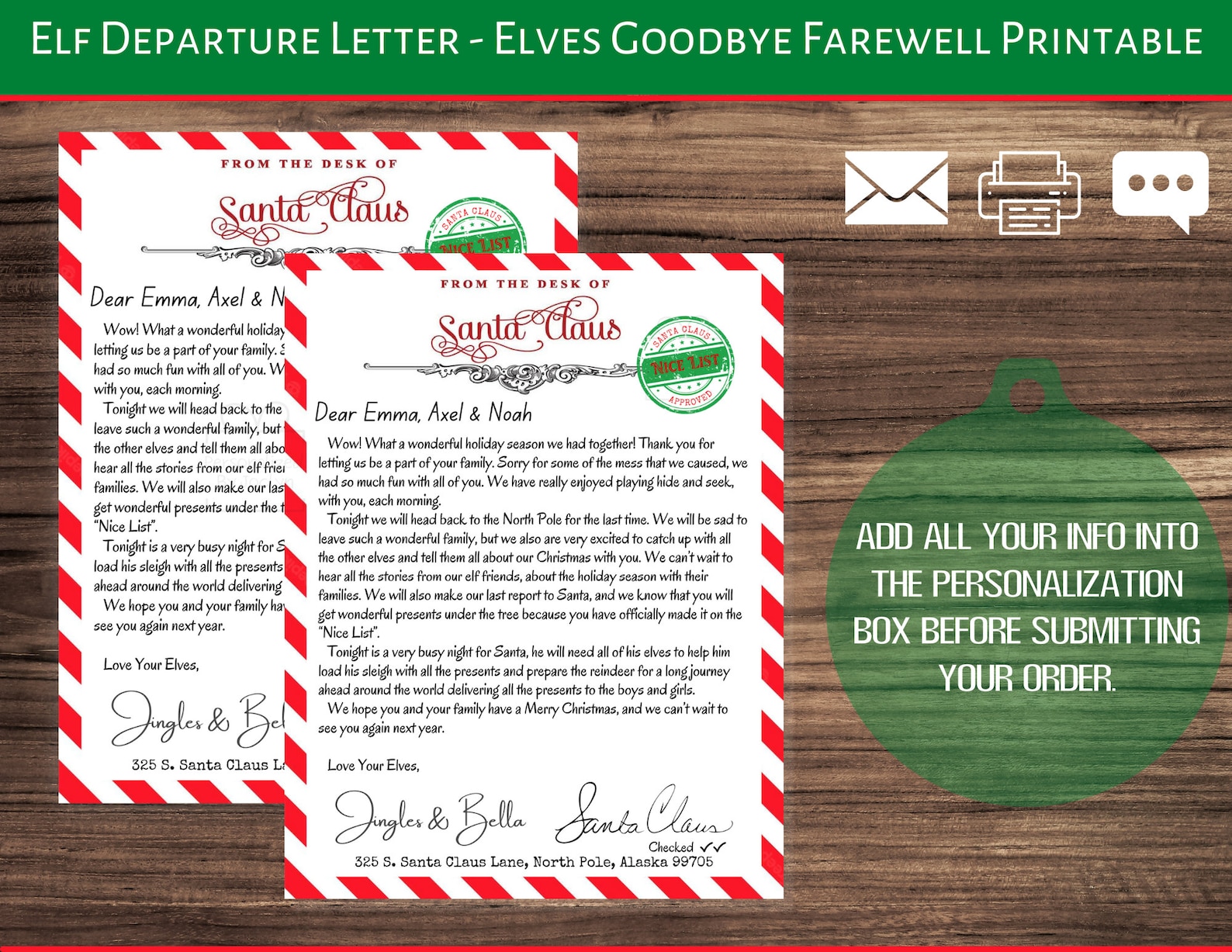 Printable Elf Departure Letter, Farewell to Elf, Goodbye Elf Letter ...