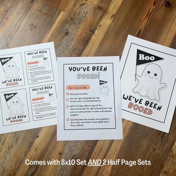 You've Been Booed Halloween Printable Set, Boo Halloween Sign, Neighbor Halloween Game, Editable Printable Booed Sign, Games