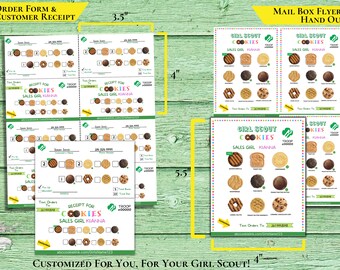 Afdrukbaar bestelformulier voor Girl Scout-cookies: aangepast menu (digitale download)