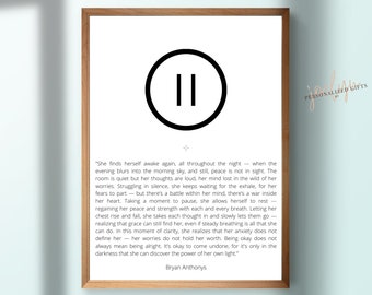 Pausa, impressões de lembretes positivos, impressão de citações de incentivo, decoração de parede inspiradora, impressões de arte para impressão