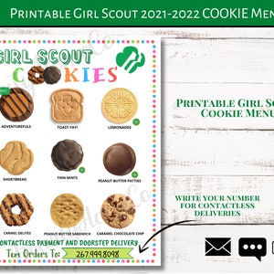 GirlScout Cookie Menu 2021-2022, PRINTABLE ABC Girl Scout TROOP Cookie Flyer