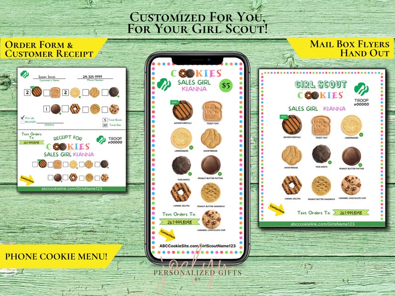 2022 ABC Girl Scout Cookie Order Form Printable, Personalized Cookie
