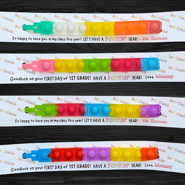 Pulsera Pop It personalizada: regalo para el primer día de clases