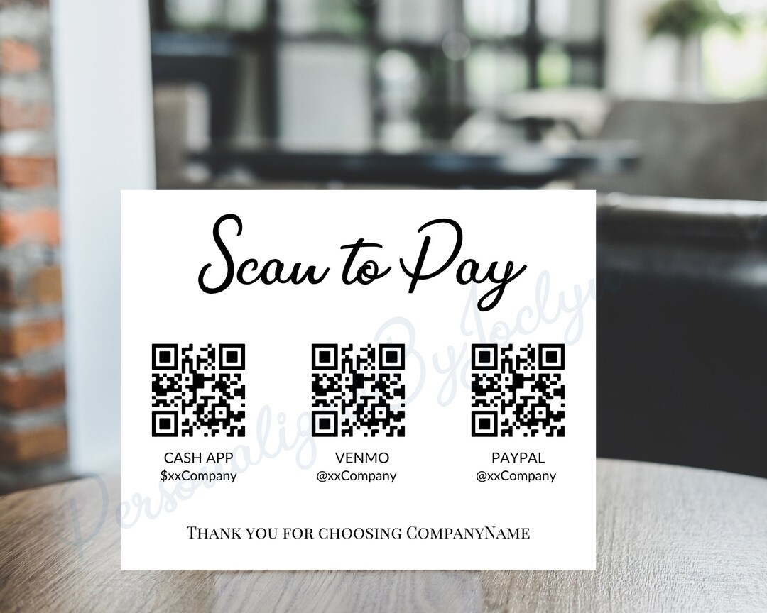QR Code Maker, Scan to Pay Sign, Small Business Marketing, Cashapp Paypal  Venmo Sign, Customizable QR Code Print, Download - Etsy Israel