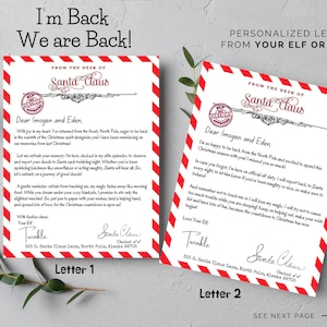 He vuelto Carta de llegada de elfos, Elfos Estamos de vuelta: Editable e imprimible Estamos de vuelta Cartas de elfos Opciones de entrega rápida