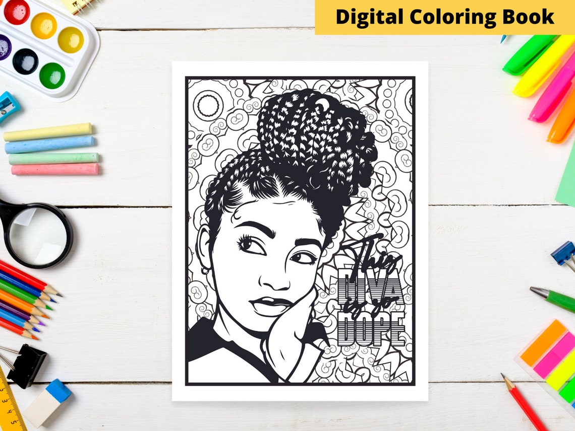 30 Page Coloring Book for Black Women and Girls | Black and Brown Girls ...