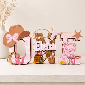 Lettres 3D « Mon premier rodéo », décoration d'anniversaire cowgirl rose, décoration pour ma fête « Mon premier rodéo »