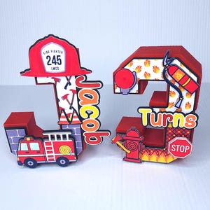 Fire Truck 3D letters, Fire Truck Party Decorations, Firefighter Birthday Decorations, Fire Truck, Fireman Party, Fire Truck Party Favor