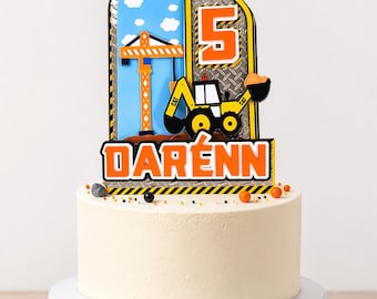 Construction Caketopper, construction Birthday Decoration, Excavator Birthday Party, Construction Party Decoration, Excavator Birthday Party