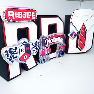 RBD 3D letters, RBD birthday party, Rebelde Party decorations, RBD Rebelde theme, Rbd Birthday Party Decorations, Elite Way School Party