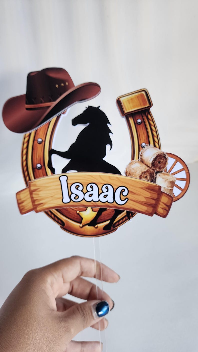Personalized Cowboy Horse Cake Topper, Western Birthday Cake Topper ...