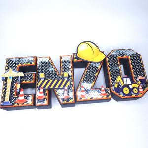 Excavator Birthday Party 3D Letters: Construction Party Decor