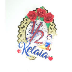 Snow White Birthday Cake Topper: Personalized Party Decoration