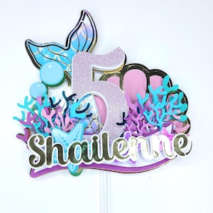 Mermaid Cake topper, Under the sea Party Decorations, Under the sea cake topper, Mermaid Birthday Party, Mermaid Party Decorations, Mermaid