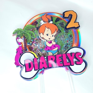 Pebbles Cake topper, Pebbles Party Decorations, Pebbles Flintstones Birthday Party, Pebbles Centerpiece, Pebbles Flintstones Cake topper