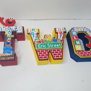 3D letters Sesame Street, Sesame Street Birthday Party, Sesame Street Party Decorations, Sesame Street Birthday Decorations, Elmos Birthday