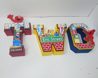 3D letters Sesame Street, Sesame Street Birthday Party, Sesame Street Party Decorations, Sesame Street Birthday Decorations, Elmos Birthday