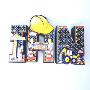 3D-bouwletters, bouwfeestversieringen, graafmachine verjaardagsfeestje, bouwfeestthema, bouwverjaardagsfeestje