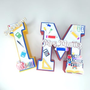 Regalo de agradecimiento al maestro, Letras 3D para el maestro, Letras 3D de la Semana de agradecimiento al maestro, Decoración de escritorio de agradecimiento al maestro, Agradecimiento al maestro