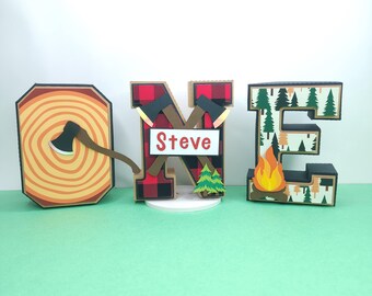 Lumberjack Buffalo Plaid 3D Letters: 1st Birthday Decor