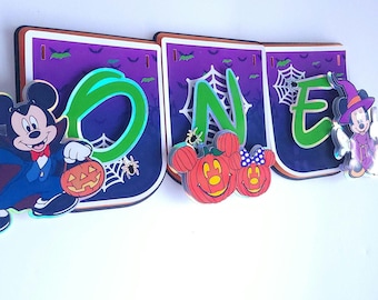 Banner de silla alta de Mickey Mouse para Halloween, decoración para el primer cumpleaños