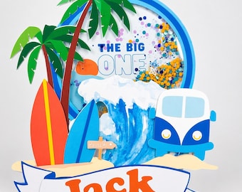The Big One Cake Topper – Surf First Birthday, Beach Party Decor