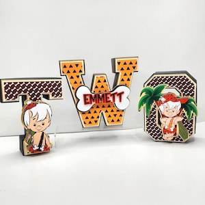 Bam Bam Flintstones 3D Letter: Birthday Party Decoration