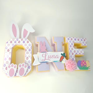 Easter Bunny 3D Letters: First Birthday Party Decor