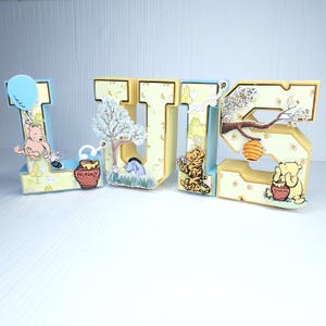 Winnie the Pooh 3D letters, Winnie the Pooh Party Decorations, Classic Winnie the Pooh Birthday Decorations, Winnie the pooh vintage party