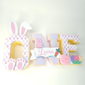 Easter Bunny 3D Letters: First Birthday Party Decor
