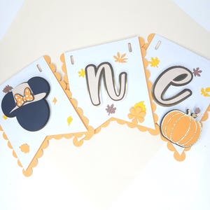 Banner de Minnie Mouse para el Día de Acción de Gracias, Decoraciones para fiestas de Minnie, Decoraciones para fiestas de Acción de Gracias, Banner de cumpleaños de otoño de Minnie Mouse, Un Banner de Acción de Gracias