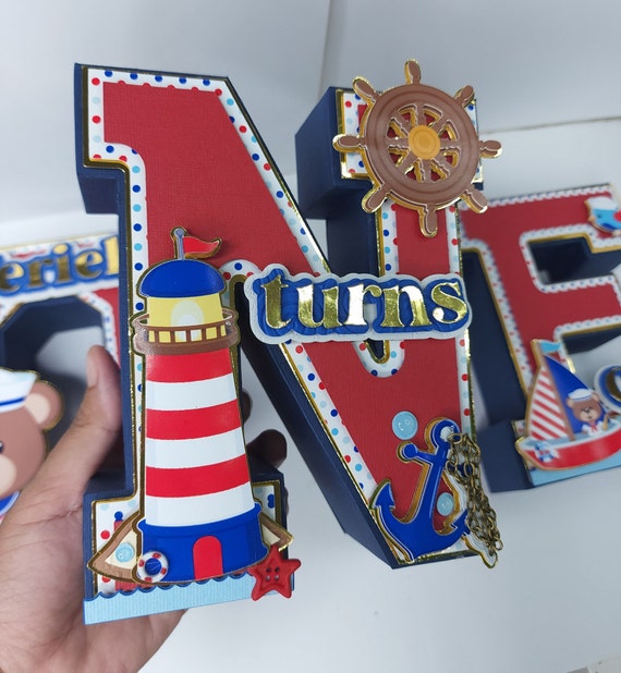 Nautical 3D Letters, Nautical Party Decorations, Nautical Birthday  Decorations, Nautical Party Theme, Nautical Theme Party Supplies 
