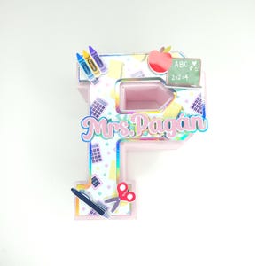 Regalo de agradecimiento al maestro, letras 3D de agradecimiento al maestro, letras 3D de agradecimiento al maestro, semana del agradecimiento al maestro, decoración de escritorio para el maestro