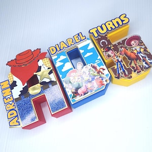 Toy Story 3D letters, Toy Story Birthday Party, Woody Toy Story Party Decorations, Toy Story Birthday Decorations, Woody Birthday theme