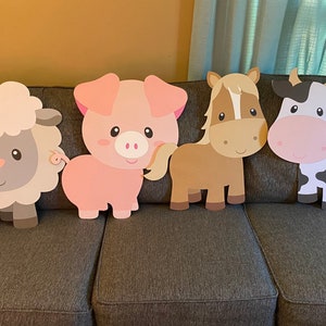 2 ft tall farm animals characters, farm animal birthday prop, farm animal party, farm animal decor, farm nursery, farm animal wall hanging