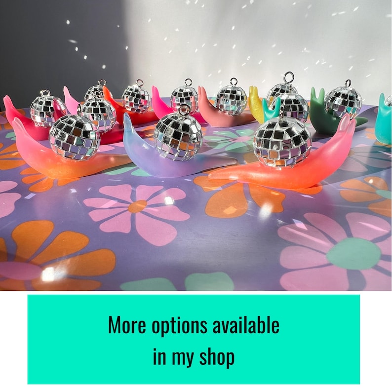 Disco Snail Figurine Suncatcher, Dopamine Decor, Rainbow Snail Figurine, Neon Home Decor, Kawaii Decor, Sun Catcher Window Figurine image 19