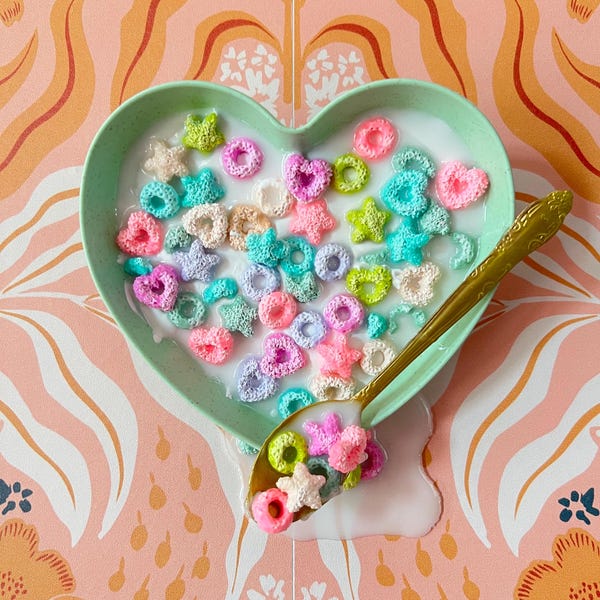 Heart Cereal Bowl Wall Art, Fake Cereal Bowl, Dopamine Decor, Dripping Wall Art, Fake Food Wall Hanging, Weird Decor, Maximalist