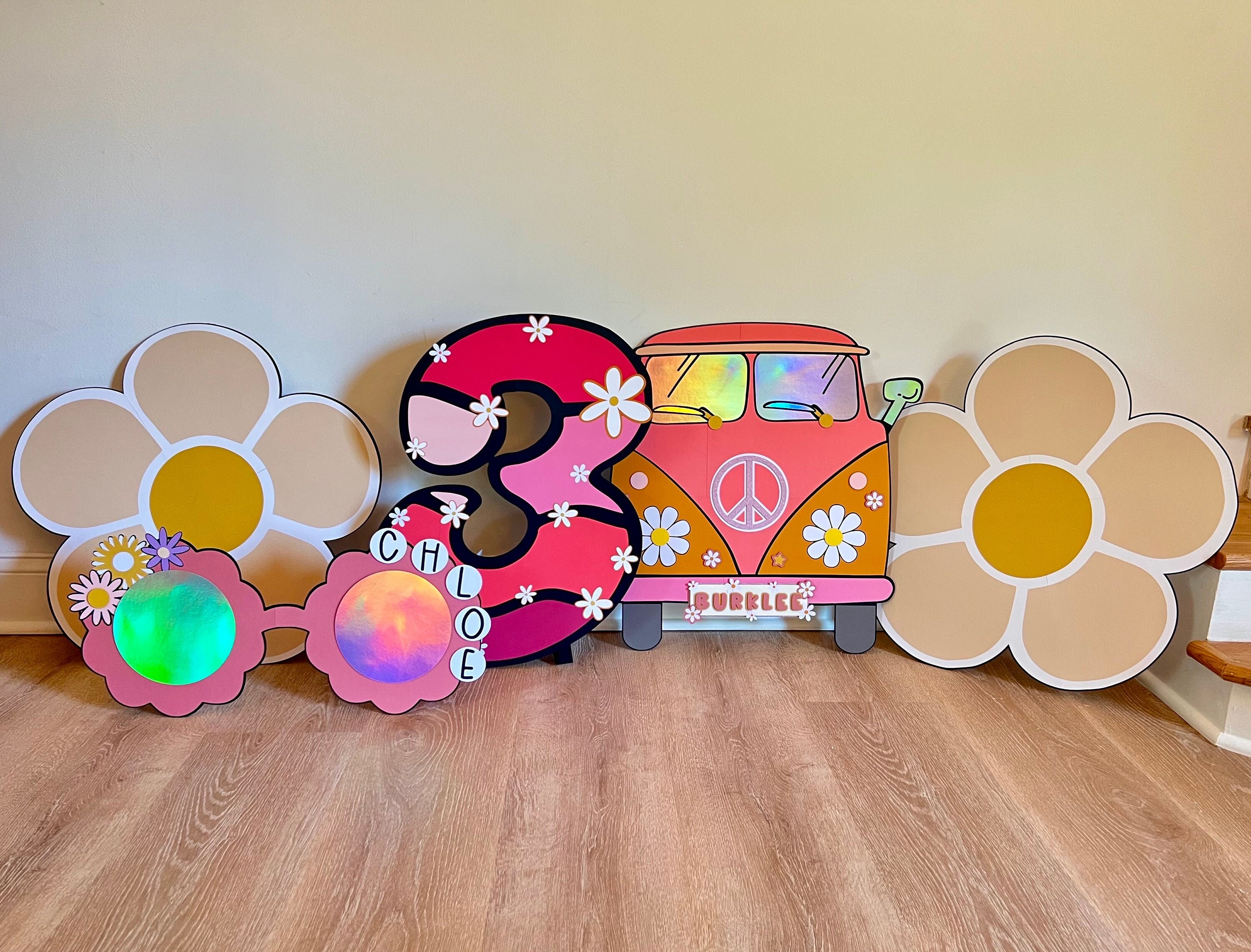 Hippie Birthday, Hippie Party Cutout, Groovy Birthday, Two Groovy Birthday, Groovy Centerpiece, Hippie Van Prop, Groovy Backdrop, Decoration