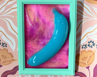 Resin Banana Wall Art, Quirky Dopamine Decor