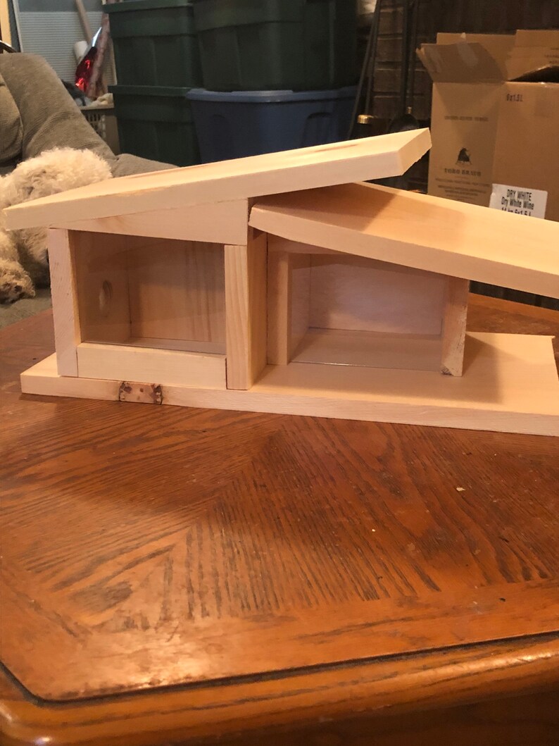 Midcentury Modern Double Birdhouse Etsy