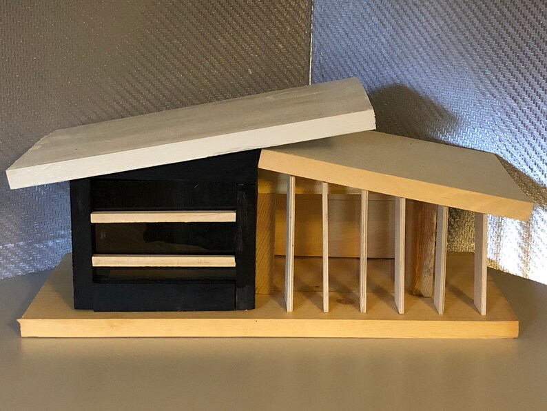 Midcentury Modern Double Birdhouse Etsy