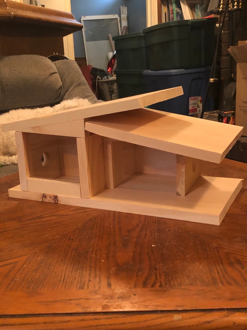 Midcentury Modern Double Birdhouse Etsy