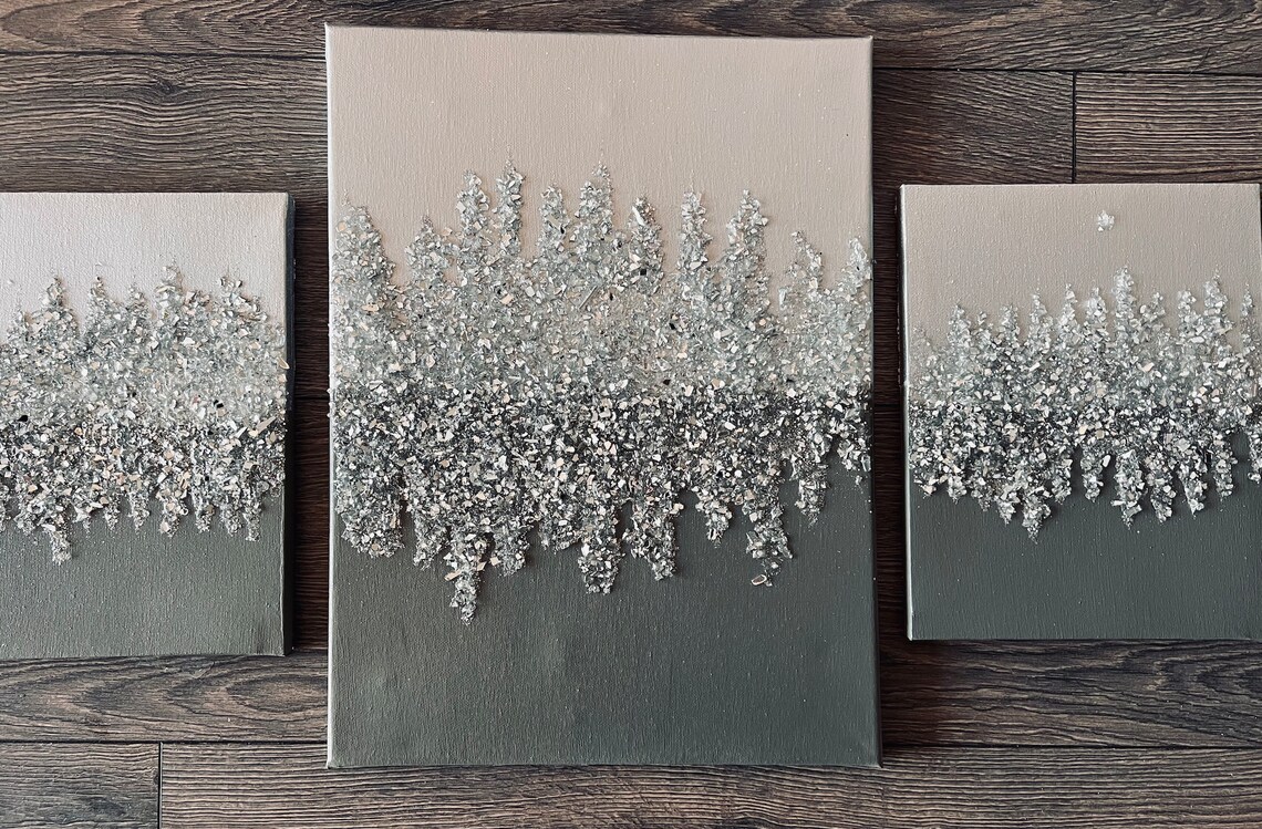 Crushed Glass Wall Art Etsy