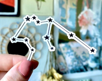 Zodiac Constellation Sticker: Waterproof Star Decal