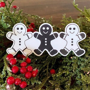 Gingerbread Man Sticker, Waterproof gingerbread decal, holiday stocking stuffer, laptop, notebook, gift wrap sticker, gingerbread sticker