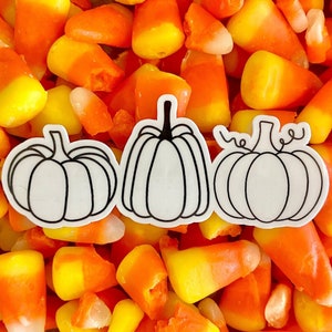 Pumpkin Sticker, Halloween Decal, Simple Pumpkin Outline Laptop, phone, bottle decal - fall themed sticker for journals, decals, holidays