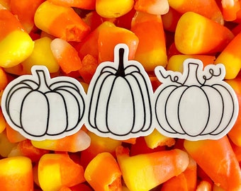 Pumpkin Outline Sticker: Halloween Fall Decal