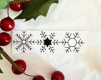 Snowflake Laminated Vinyl Sticker, Holiday Water Bottle Decal
